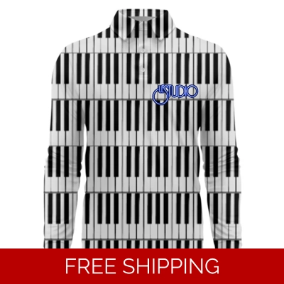 Le Studio Piano Keys Custom 3D Long-Sleeved Polo Shirt